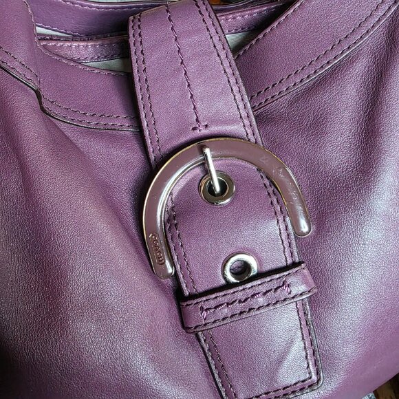 NWOT COACH F17092 Madison Lynn Pleated Soho Carryall Tote Vibrant Purple - Picture 9 of 17